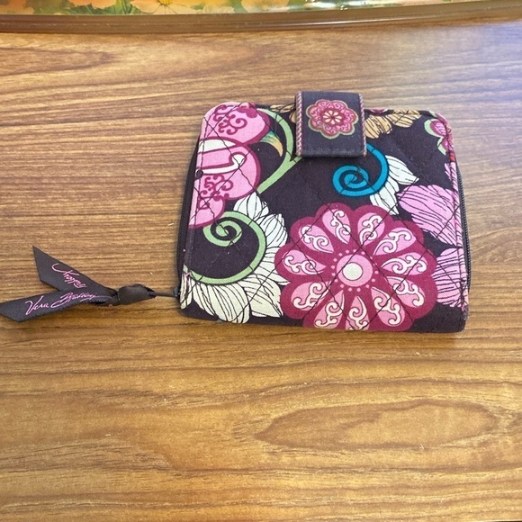 Vera Bradley Handbags - Vera Bradley Brown Floral Zipper Wallet